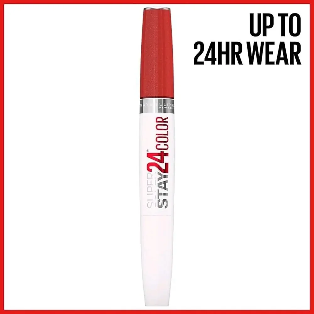 Maybelline Super Stay 24, 2-Step Liquid Lipstick Makeup Relentless Ruby 255